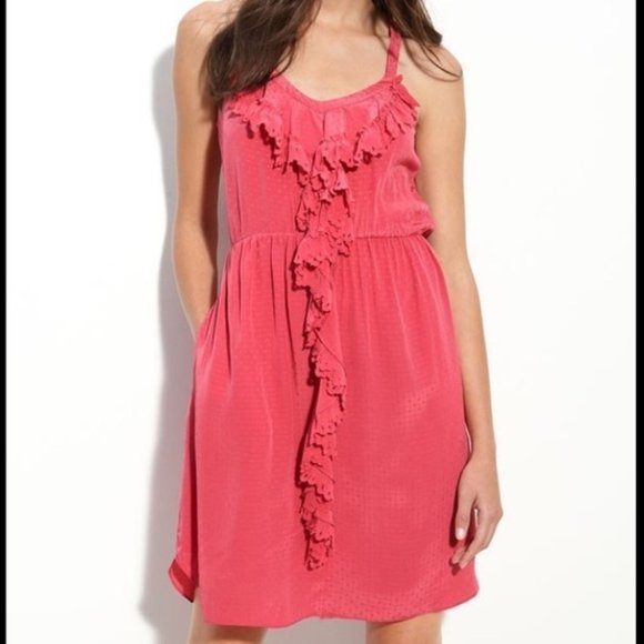 Rebecca Taylor Dresses & Skirts - REBECCA TAYLOR pink silk ruffle dress | 4